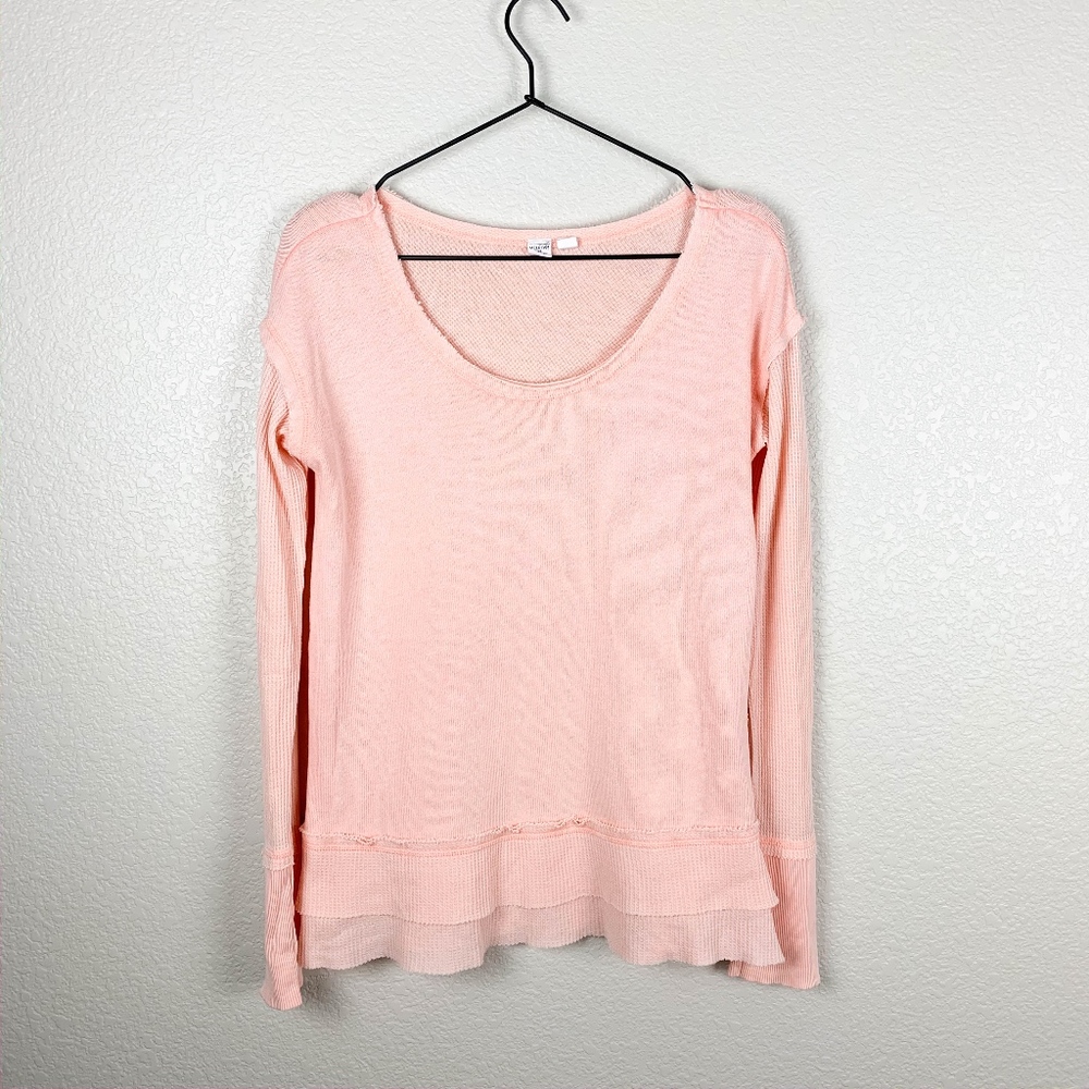Melrose and Market henley peplum shirt